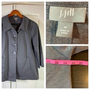 J. Jill Gray Button-Front Blazer Jacket